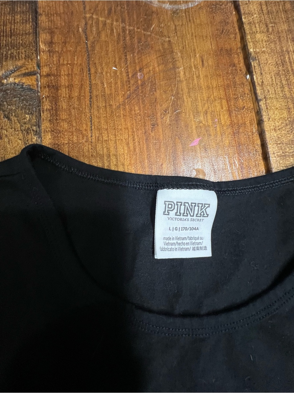 PINK by Victoria's Secret Black Crew Neck Tee - Large